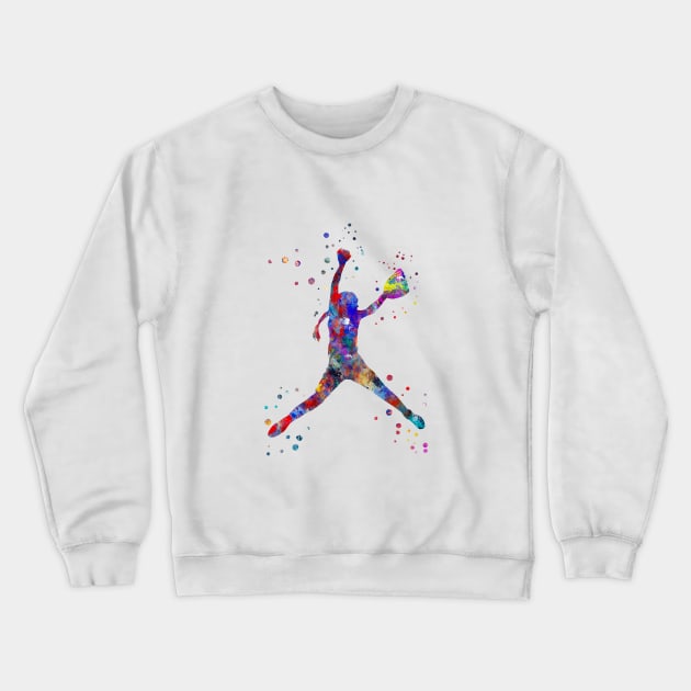 Girl baseball Crewneck Sweatshirt by RosaliArt